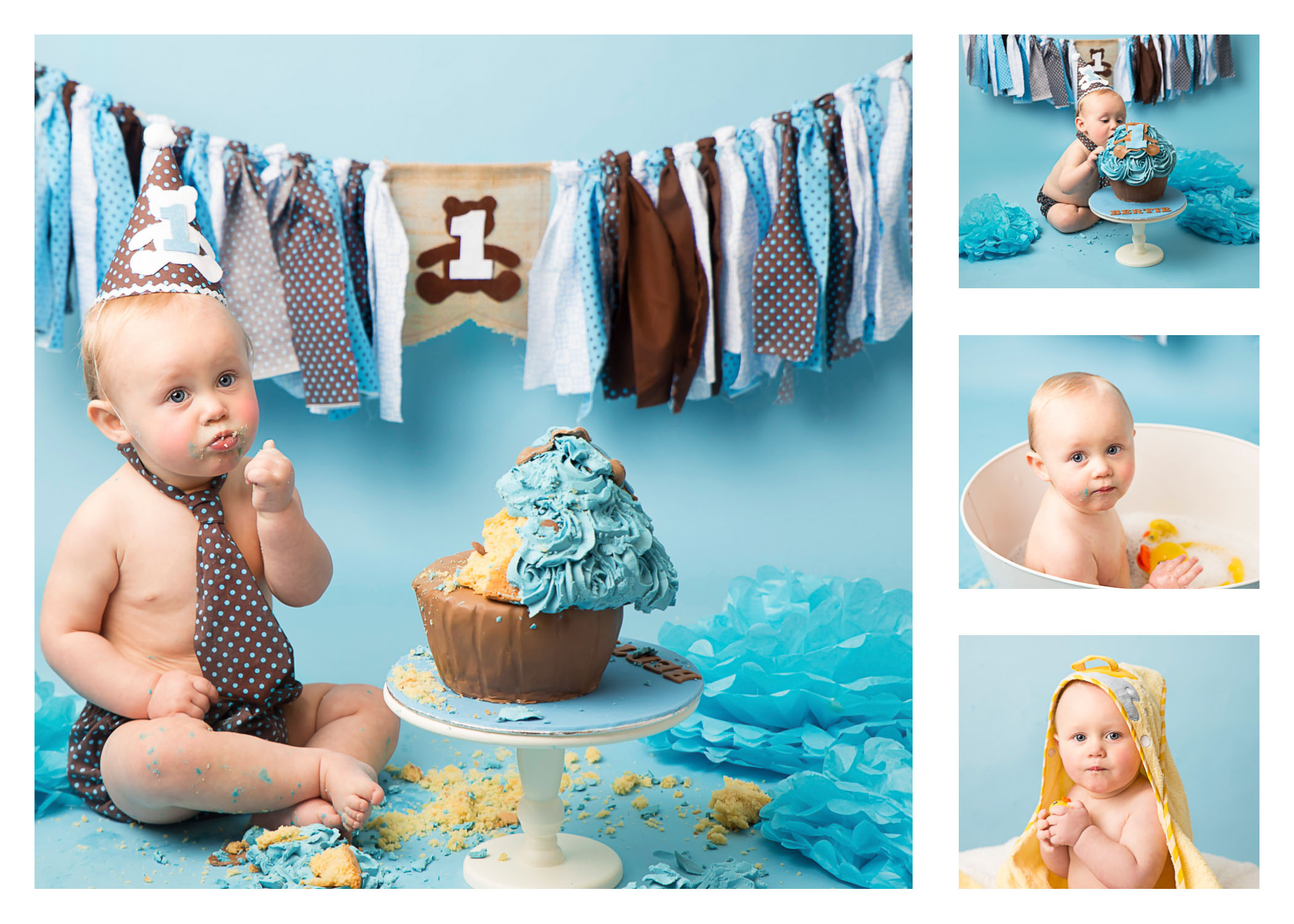 Multiple pictures of a Wirral based Cake Smash and Splash